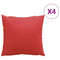 Sierkussens 4 st 50x50 cm stof rood