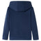 Kindertrui met capuchon 128 gemleerd marineblauw en oranje