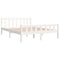 Bedframe massief hout wit 140x190 cm