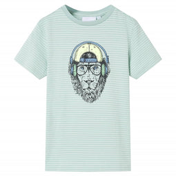 Kindershirt met strepen 92 lichtmint