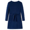 Kinderjurk met lange mouwen kattenprint 92 marineblauw