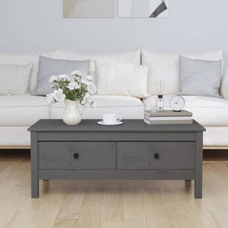 Salontafel 100x50x40 cm massief grenenhout grijs