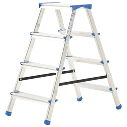 Huishoudtrap met 4 treden dubbelzijdig 90 cm aluminium