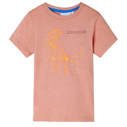 Kindershirt met korte mouwen 140 lichtoranje