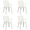 Tuinstoelen 4 st gietaluminium wit