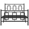 Bedframe met hoofd- en voeteneinde metaal zwart 100x200 cm