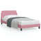 Bedframe met hoofdeinde fluweel roze 100x200 cm