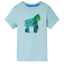 Kindershirt 128 lichtzeeblauw