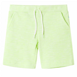 Kindershorts met trekkoord 140 neongeel