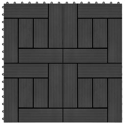 Terrastegels 30x30 cm HKC 1 m zwart 11 st