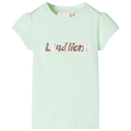 Kindershirt met kapmouwen 128 zachtgroen