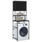 Wasmachinekast 67x48x194 cm bewerkt hout zwart