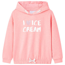 Kindertrui met capuchon 104 felroze