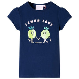 Kindershirt 128 marineblauw