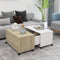 Salontafel 75x75x38 cm spaanplaat wit en sonoma eikenkleurig