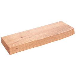 Wandschap 60x20x6 cm behandeld massief eikenhout lichtbruin