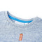 Kindershirt 140 gemleerd blauw