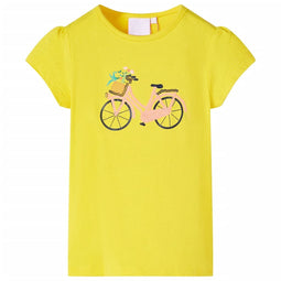 Kindershirt fiets 140 geel