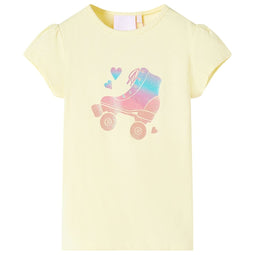 Kindershirt rolschaats 140 zachtgeel