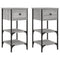 Nachtkastjes 2 st 34x36x70 cm bewerkt hout grijs sonoma eiken