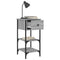 Nachtkastjes 2 st 34x36x70 cm bewerkt hout grijs sonoma eiken