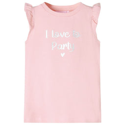Kindershirt met ruches aan de mouwen 128 lichtroze