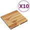 Terrastegels 10 st 30x30 cm massief teakhout verticaal patroon