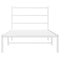 Bedframe met hoofdbord metaal wit 107x203 cm