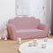 Kinderbank 2-zits zacht pluche roze