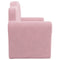 Kinderbank 2-zits zacht pluche roze