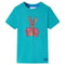 Kindershirt met korte mouwen 140 donkermintkleurig