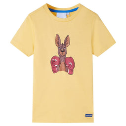 Kindershirt met korte mouwen 128 geel