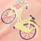Kindershirt fiets 116 neonkoraalkleurig