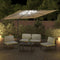 Zweefparasol met LED-verlichting 400x300 cm zandwit