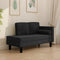 Chaise longue met kussens en bolster fluweel zwart