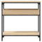 Wandtafel met schap 75x29x75 cm bewerkt hout sonoma eikenkleur
