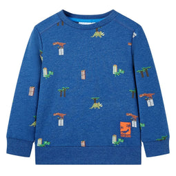 Kindertrui 92 gemleerd donkerblauw