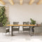 Tuintafel met acaciahouten blad 190x80x74 cm poly rattan grijs
