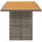 Tuintafel met acaciahouten blad 190x80x74 cm poly rattan grijs