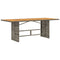 Tuintafel met acaciahouten blad 190x80x74 cm poly rattan grijs