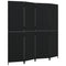Kamerscherm 4 panelen poly rattan zwart
