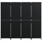 Kamerscherm 4 panelen poly rattan zwart