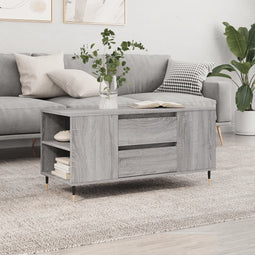 Salontafel 102x44,5x50 cm bewerkt hout grijs sonoma eikenkleur