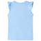 Kindershirt met ruches aan de mouwen glitterprint 104 lichtblauw