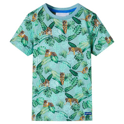 Kindershirt 104 gemleerd lichtgroen