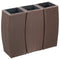 Plantenbakken verhoogd 3 st poly rattan bruin
