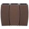 Plantenbakken verhoogd 3 st poly rattan bruin