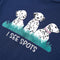 Kindershirt met hondenprint 104 marineblauw