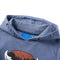 Kindertrui met capuchon 128 gemleerd blauw
