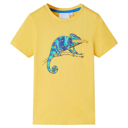 Kindershirt met korte mouwen 116 lichtokerkleurig
